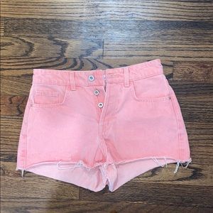 Zara Authentic Pink Denim Mid Rise Shorts Size 4